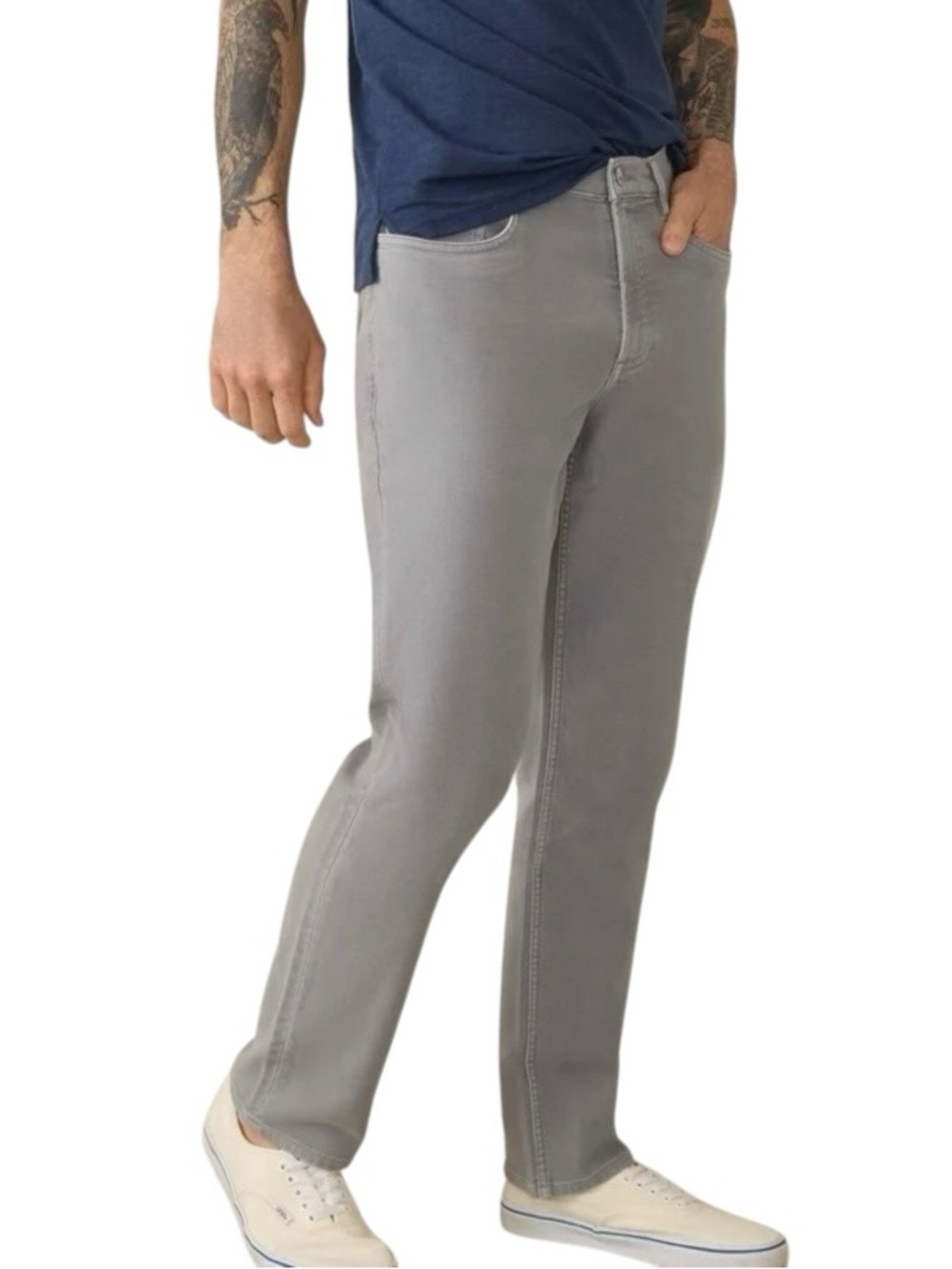 Faherty Stretch Terry 5-Pocket Pant Men’s 36x30 Gray Slim Leg
